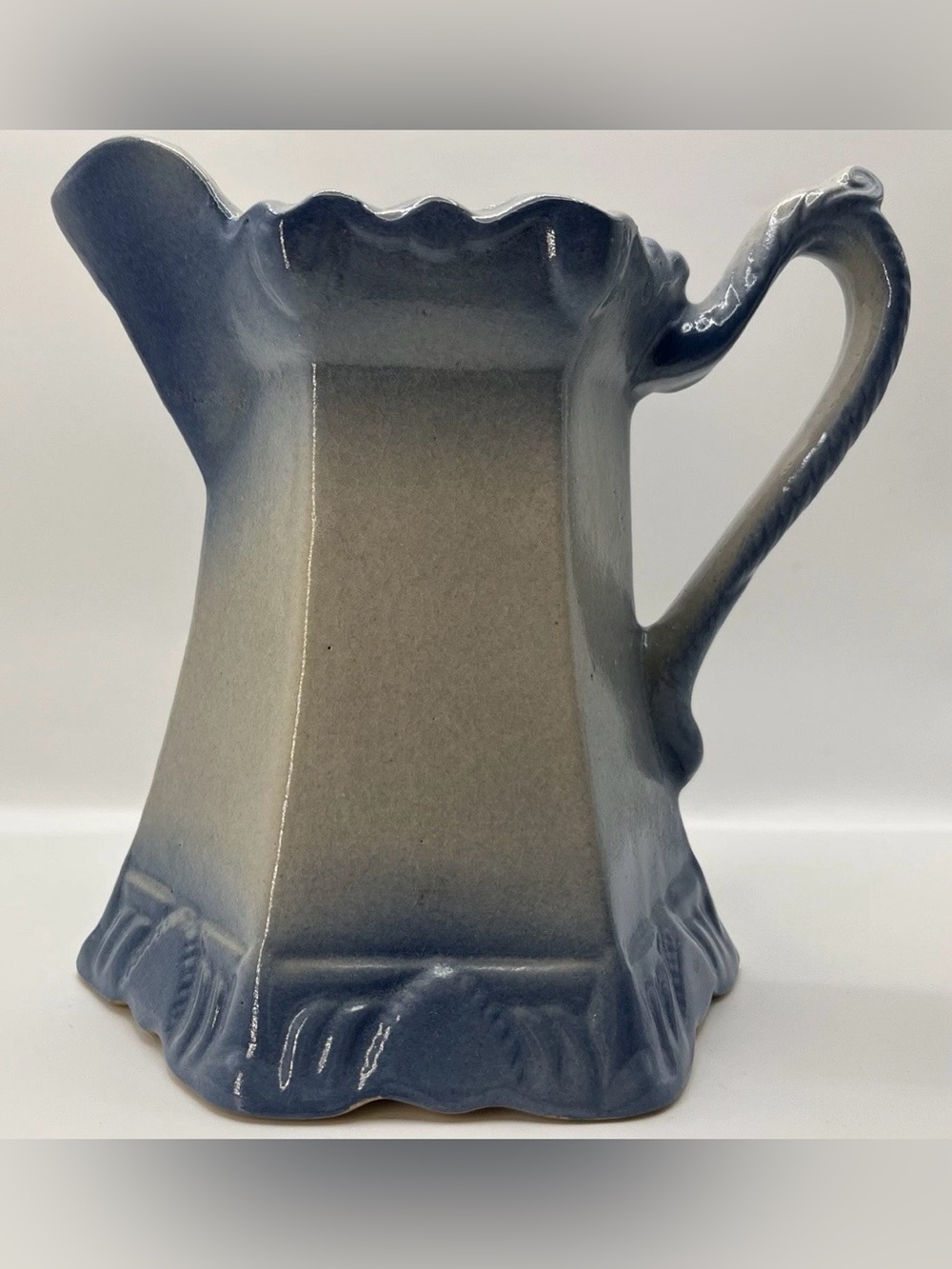 Vintage Blue Gray Ceramic Pitcher